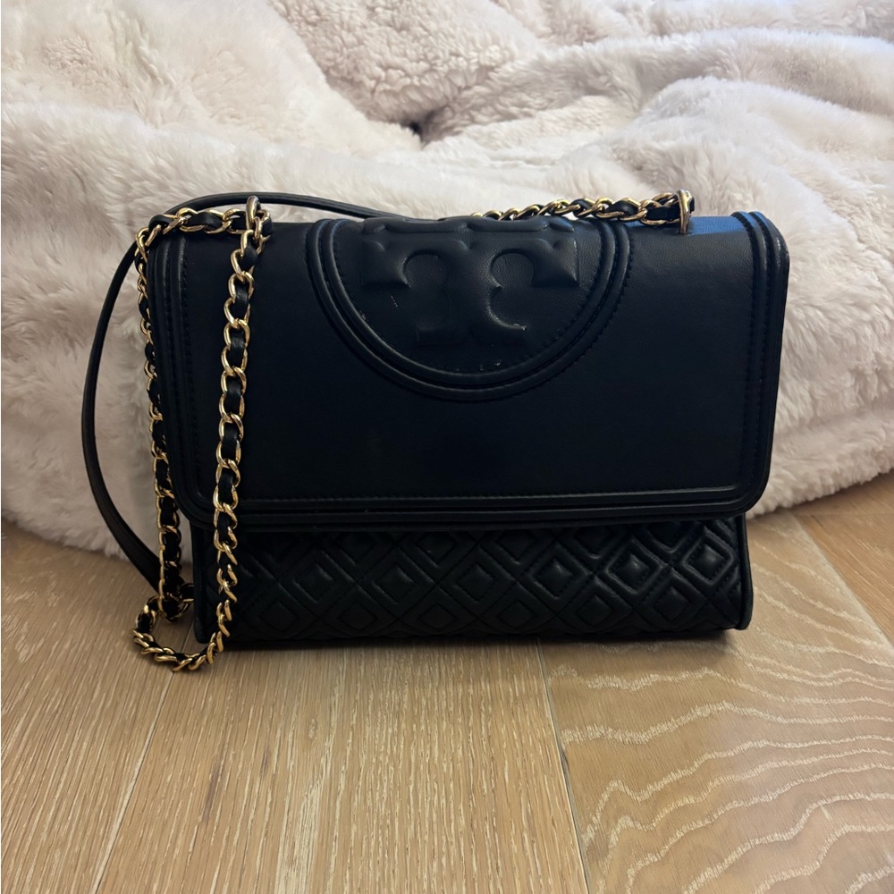 Tory Burch Black Quilted Crossbody Bag